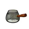 Juego de Té Kung Fu con Mango de Madera Vidrio de Borosilicato Alto Taza de Filtración, Separación de Agua y Té Jarra de Té con Mango