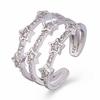 Anillo de flor de loto de Europa y América Anillo de estrella de diamante blanco Pulsera de temperamento de circón con incrustaciones más vendida de AliExpress wish anillo abierto