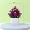 Flores Artificiais de Simulação Decorações Criativas para Mesa de Casa Flores de Plástico Grama Artificial Plantas Verdes Decorações de Interior Mini Decorações Bonsai