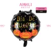 Nuevos globos redondos de papel de aluminio de 18 pulgadas de Halloween de Yiwu - calabaza, fantasma, calavera decoraciones para fiestas de broma