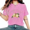 Camiseta de verano para mujer, estilo retro americano de comercio exterior, de algodón pesado lavado, con estampado de plantas para hombre y mujer.