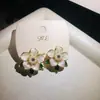 Pendientes de Flor de Esmalte Estilo Retro Francés de Alta Gama para Mujer, Estilo de Hada, Diseño Único, Pendientes de Botón Elegantes