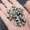 8 * 12 mm blanco y negro tres ojos Cuentas Cielo cuentas de arroz Jade cuentas sueltas ágata cuentas luantong pulsera joyería cuentas