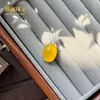 Pingente de calcedônia de ágata amarelo gelo em forma de ovo de pombo, colar de jade de ágata feminino, suprimento para live stream, múltiplos estilos disponíveis