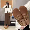 Zapatos Birkenstock Retro de Cobertura Total Mate Ante Mujer 2026 Nuevo Otoño Casual Planos Versátiles Mary Jane Zapatos de Salón