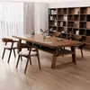 Mesa de madeira maciça para sala de estar mesa longa sofá casual trabalho em casa Taipei Europeu mesa de leitura aprendizado para várias pessoas