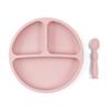Juego de vajilla de silicona explosiva Plato para la cena para niños Plato separador Babero para bebé Cuchara para alimentos complementarios Juego de suministros para bebés y para madres