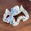Pinza para el pelo de cachorro coreana linda de lunares con lazo Pinza de tiburón para pelo semirecogido Accesorios para el pelo versátiles de alta gama Accesorios para la cabeza