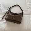 Bolso de Axila de Nicho de Moda 2026 Principios de Otoño Nuevo Bolso Tote de Moda Retro Color Sólido Gran Capacidad Bolso de Motociclista