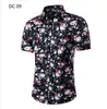 Camisa de manga corta para hombre de talla grande nueva en AliExpress moda británica camisa estampada para hombre camisa slim 3D moderna para hombre