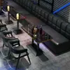 Conjunto de Sofás KTV, Bar, Boate, Sala de Karaokê, Sala Privada, Assentos em Box, Sofá de Canto, Mesa de Centro de Ardósia em Formato U