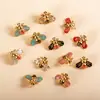 Pendientes de Abeja Europeos y Americanos de Acero Inoxidable Transfronterizos para Mujer, Color Dorado, Pendientes de Goteo de Aceite Creativos de Moda de Alta Gama, Venta al por Mayor de Joyería