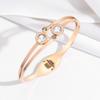 Pulseira Feminina Transfronteiriça Zircônia Letra Romana Diamante Abertura Aço Titânio Nova Pulseira de Aço Inoxidável Joias Ins