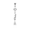 Ancla de Acero Inoxidable Caballo Marino Forma de Corazón Piercing de Ombligo Anillo Azul para Ombligo Joyería para Body Piercing Transfronterizo