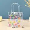 Bolsas de regalo de recuerdo personalizadas con cierres de broche ocultos, bolsas de mano de plástico transparente para puestos, bolsas de mano transparentes de plástico