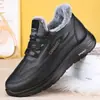 Zapatos Casuales de Encaje para Hombre Más Vendidos Invierno 2026, Parte Superior de Cuero Talla Grande, Forro de Felpa para Calidez, Zapatos de Algodón para Papá de Mediana Edad y Adultos Mayores