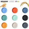 Prato de Jantar Personalizado Amazon Transfronteiriço Prato Redondo 23cm Utensílios de Mesa Domésticos de PP Prato para Salada Petisco Prato de Osso com Impressão de Logo