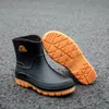 Botas de lluvia cortas transfronterizas para hombre, antideslizantes, impermeables, de moda, con forro polar, zapatos de goma, para trabajo en cocina, zapatos de agua, cubrebotas