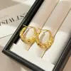 Pendientes Geométricos de Acero Inoxidable Europeos y Americanos, Estilo Nuevo, Versátiles, Retro, Diseño de Lujo Ligero, Pendientes Transfronterizos Simples para Mujer