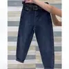 Calça Harlan Feminina Solta Slim 2024 Inverno Nova com Forro de Lã Tamanho Grande Menina Cheinha Calça Cenoura Paizinho