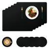 Los manteles individuales de PVC texturizado son impermeables, a prueba de aceite y aislantes del calor, adecuados para mesas de comedor en casa y hoteles, fáciles de limpiar, rectangulares con esquinas redondeadas