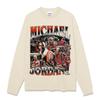 Marca Americana Retro Trendy Transfronteriza Camiseta Casual de Trapecio Volador MJ Estampada de Manga Corta Sudadera con Capucha de Cuello Redondo de Trabajo Pesado