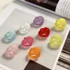 Miçangas Penduradas em Formato de Coração Transparente de Acrílico, Miçangas Soltas de Plástico Coloridas em Formato de Coração de Pêssego, Acessórios para Joias Artesanais DIY