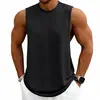 Chaleco Deportivo de Correr para Gimnasio para Hombre de Talla Grande, Holgado, de Hombro Ancho, sin Mangas, Venta al por Mayor Transfronteriza Europea y Americana de Verano