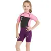 Traje de buceo para niños de otoño e invierno, de una pieza, de 2,5 mm, de manga corta, cálido y resistente al sol, para medusas.