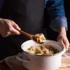 Espátula coladora de madera estilo japonés cuchara de sopa cuchara de madera para el hogar cocina mango largo espátula de madera grande antiadherente