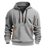 Sudadera con capucha para hombre de primavera y otoño, disponible en stock, con cremallera, múltiples bolsillos, estilo pullover, con cordones, chaqueta deportiva casual transfronteriza