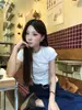 Camiseta Corta Versátil, Sencilla y Elegante para Mujer, Verano 2025, Top Casual Retro Ajustado para el Trabajo