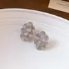 Aretes de Flor de Tela con Zirconia y Borla de Cuentas de Vidrio Aguja de Plata Super Hada Frescos Dulces Aretes de Moda Versátiles