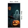 Cortina de Puerta Multipatrón Halloween Transfronteriza Tema Bruja Momia Calavera Tela Colgante Decoración Puerta de Entrada Cubierta de Puerta