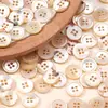 Botones de Concha Natural de Cuatro Agujeros, Bordes Finos, Tamaño Pequeño, Botones de Concha de Alta Gama para Camisas, Prendas de Punto y Accesorios de Ropa