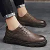 Botas Masculinas Cano Baixo Outono Novo Preto Fabricante Sapatos de Trabalho Estilo Coreano Moda Casual Botas de Couro Masculinas