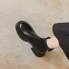 Botas Martin de couro macio para mulheres, novo estilo outono e inverno 2026, botas elásticas, com sola grossa, forradas com fleece, botinhas estilo britânico, sapatos de ajuste slim