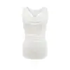 Top de Tirantes Ajustado Sin Mangas Sexy Estilo Europeo y Americano para Mujer con Cintura Fruncida Aspecto Adelgazante Chaleco con Encaje Empalmado en la Espalda