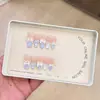 Lazo de Encaje Azul Cuadros Blanqueador Ropa de Estudiante Estilo Ins para Uñas Pegatinas de Uñas Removibles para Uñas
