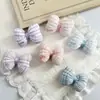 Novo Tecido de Renda Bordada Doce Laço Estilo Fresco Preenchido com Algodão Acessório de Cabelo 3D Broche Acessórios para Roupas Sapatos e Chapéus
