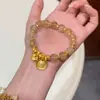Pulseira de Ouro Amarelo Banhado de Luxo Leve para Mulheres, Novo Estilo para Atrair Riqueza e Fortuna, Presente de Dia dos Namorados Chinês para Namorada, Feminino de Alto Padrão