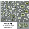 Nuevas Calcomanías para Uñas con Arte de Orquídeas Pintadas a Mano con Adhesivo Posterior Pájaros Flores Relieve Estéreo Parche Decoración de Uñas Flor Al por Mayor