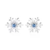 Pendientes de Copo de Nieve de Plata Pura S999 Damila para Mujer, Modernos y Versátiles, Incrustados con Circonita, Pendientes de Regalo de Navidad, Venta al por Mayor de Joyería