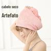 Toalha de Secar Cabelo de Microfibra Coral Espessa de Camada Dupla de Secagem Rápida para Mulheres Lenço Absorvente Novo Estilo Touca de Banho Atacado Logo Bordado