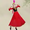 Trajes de Performance de Dança de Xinjiang para Homens e Mulheres, Estilo Étnico Uigur Roupa de Performance com Saia Longa para Abertura para Adultos