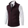 Nuevo Chal de Punto para Hombre de Comercio Exterior Transfronterizo Estilo Coreano Cuello Alto Sin Mangas Chaleco Chaqueta de Suéter Engrosada