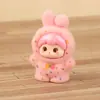 Flocado Caricatura Niña Pequeña Joyería DIY Hecho a Mano Bolsa de Caja Ciega en Vivo Accesorios Paisaje en Miniatura Resina Adornos de Grano Lindos