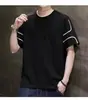 Nova Camiseta Masculina de Manga Curta 2025 Verão Marca Japonesa Tendência ins Moda Solta Casual Camiseta Top Masculino Gola Redonda