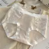 Algodón de Gasa de Color 7A Antibacteriano Ropa Interior Femenina Estilo Deseo Puro Alta Elasticidad Cintura Media Ajustada a las Caderas Suave Cómodo Amigable con la Piel Calzones Femeninos