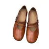 Zapatos Mary Jane de cuero suave versión 2026 verano nuevo hebilla vintage para mujer, planos cómodos y elegantes versátiles zapatos pequeños de cuero